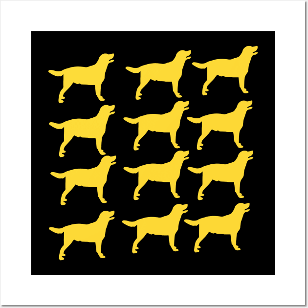 Crowd of Yellow Lab Silhouette Wall Art by Jled